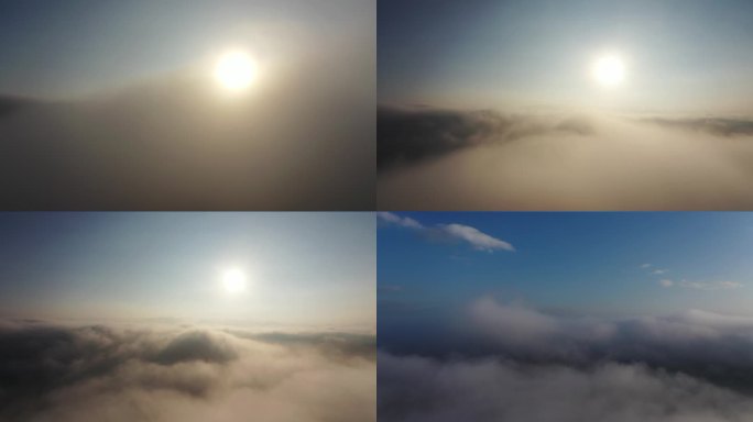 日出航拍意境唯美延时生态环境中国云雾缭绕