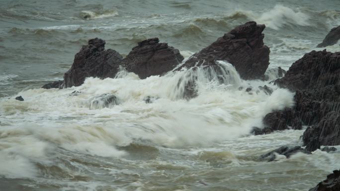 浪潮潮汐大海海洋波浪浪花泡沫