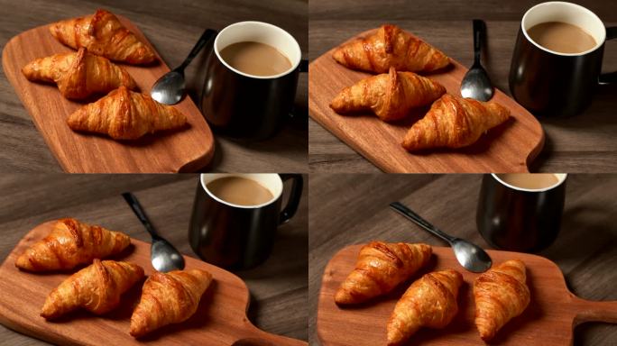 早餐羊角面包和咖啡【4K】