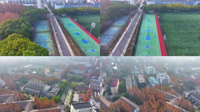 上海杨浦区同济大学本部航拍校园风景风光素