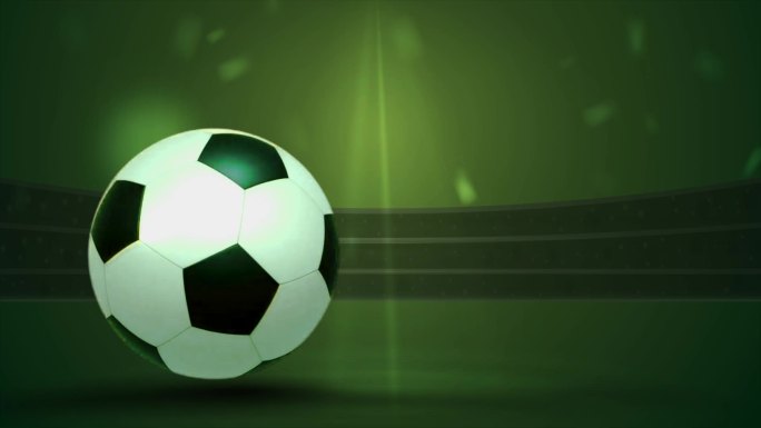 绿色足球转动光效背景