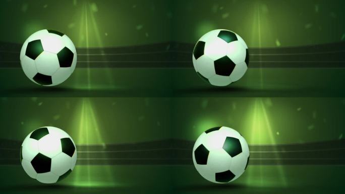 绿色足球转动光效背景