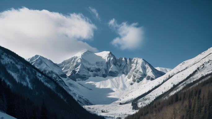 震撼雪山高山雪山之巅动画