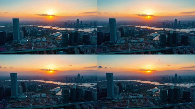 上海前滩延时日落-前推