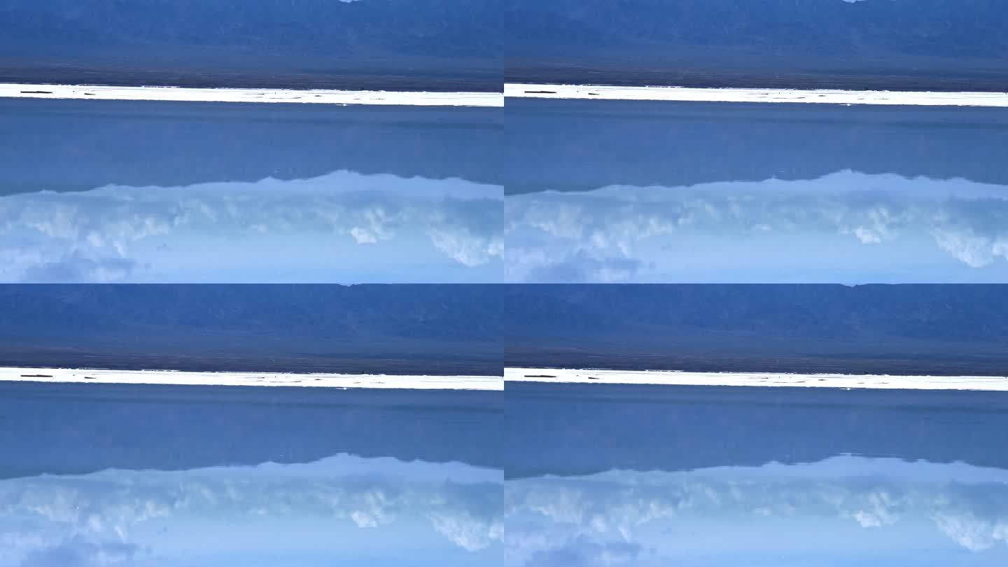 茶卡盐湖天空之境蓝天白云水面倒影