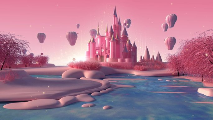 浪漫粉红童话浪漫意境世界城堡