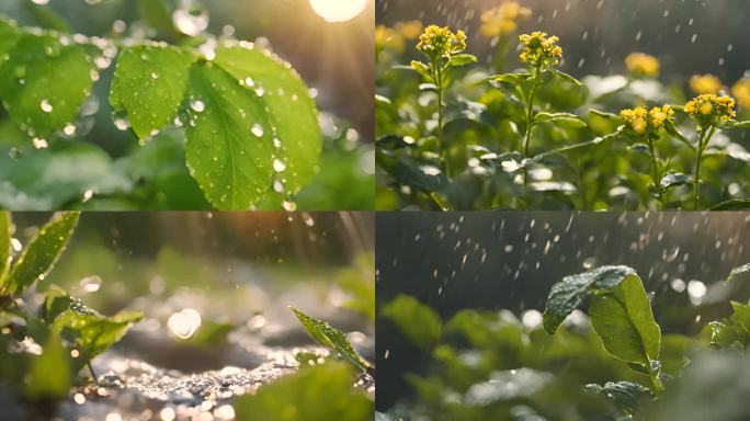 植物 水滴 水珠 叶片