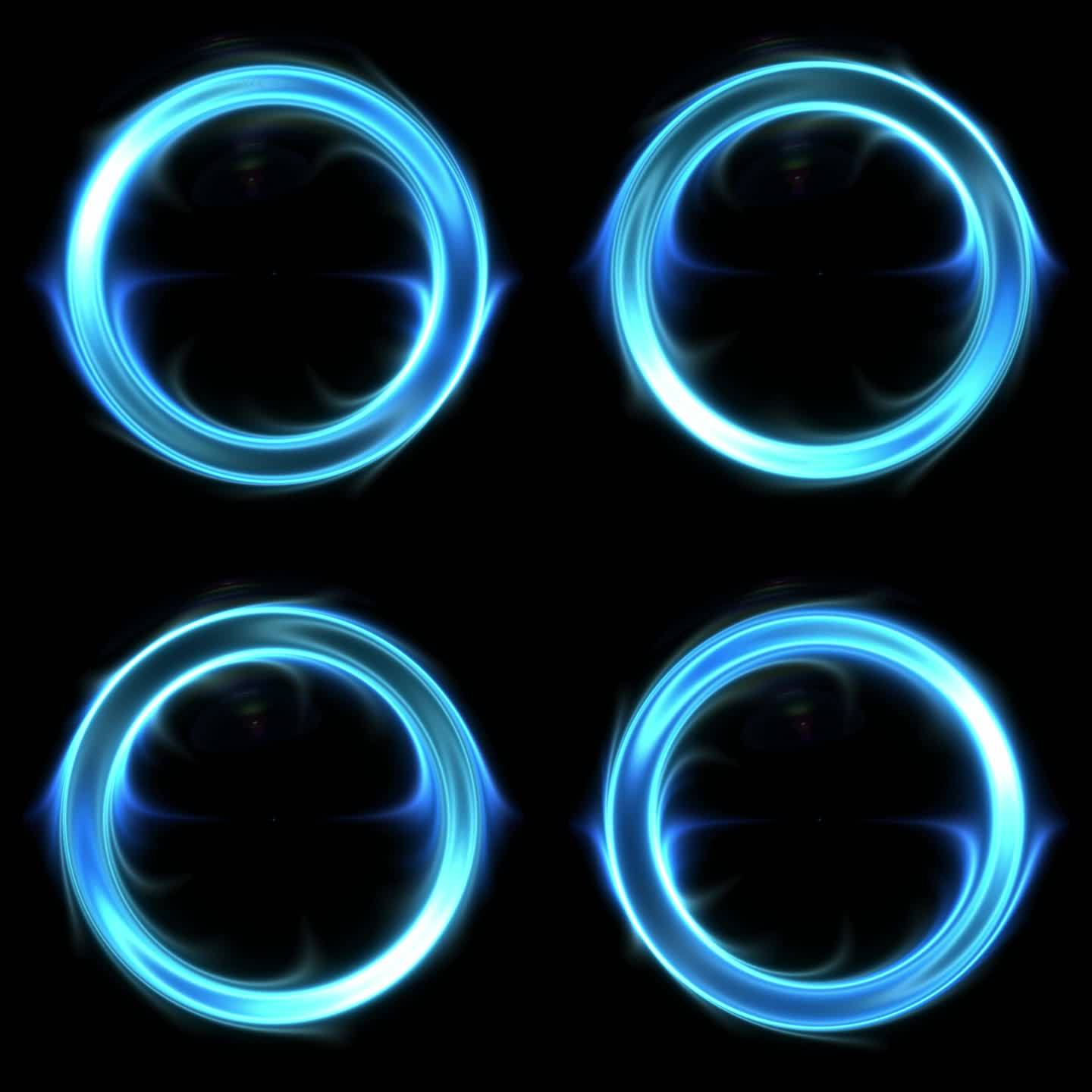 循环唯美蓝色光环光圈光环ae工程