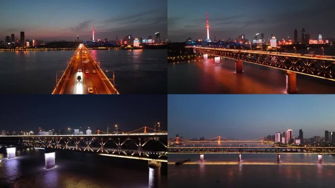 4k长江大桥夜景