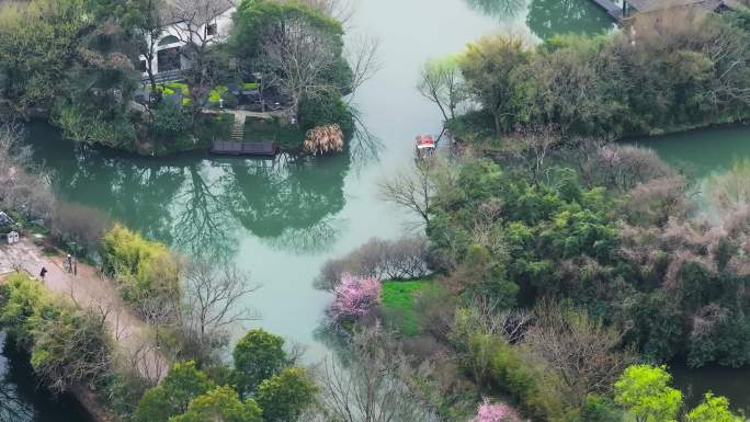 杭州西溪湿地春天美景航拍