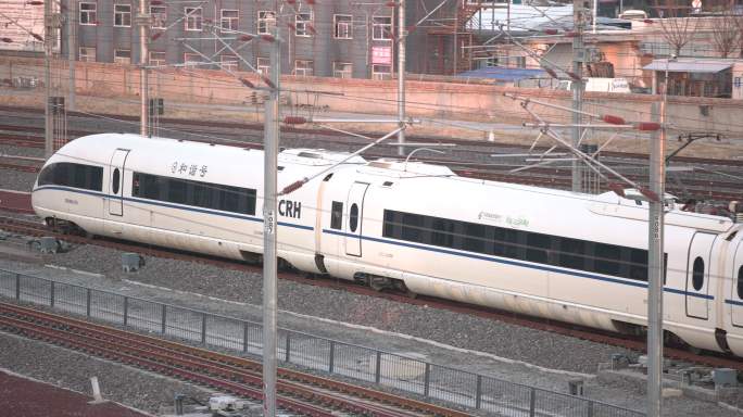 高铁火车高速列车铁路铁道进出站A91