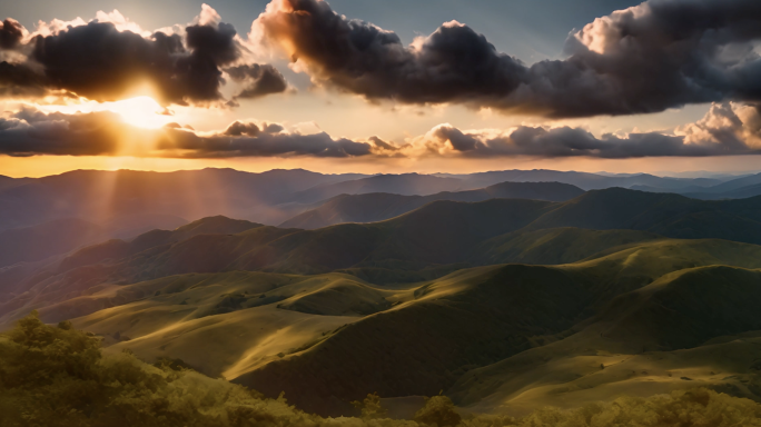 夕阳祖国山河风景风光  合集