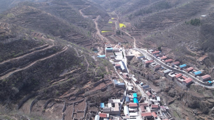 山沟沟山里农村航拍