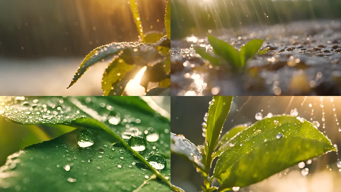 绿叶 水 滴阳光 雨露