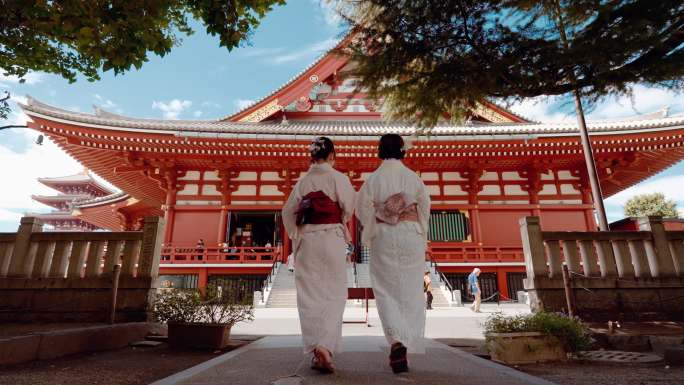 浅草寺日本和服女生