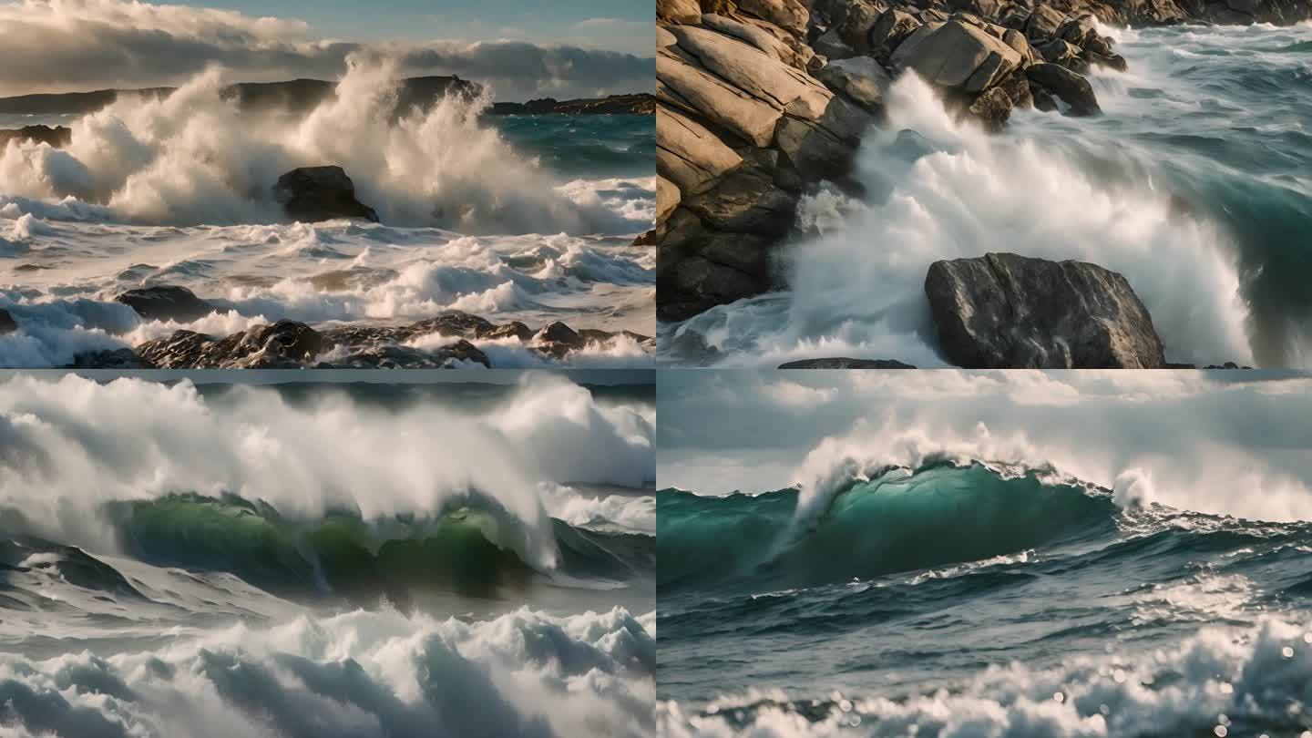 大海撞击岩石