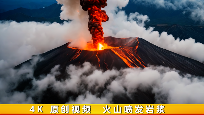 火山火山喷发火山爆发岩浆火山口活火山熔岩