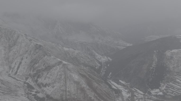 4K甘肃兰州榆中县马坡雪景航拍DLOG