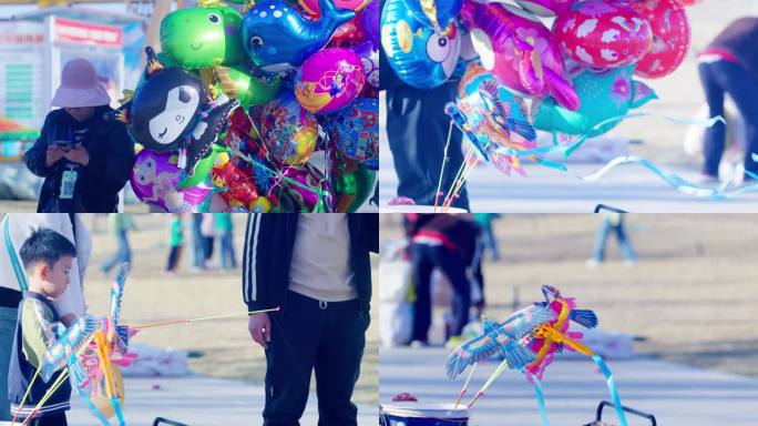 卖风筝卖气球6K素材