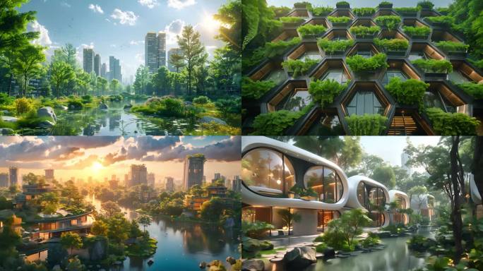地产三维绿色城市低碳生活未来城市形式