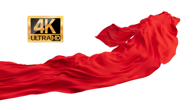 4k 红色丝绸布料动画-有通道