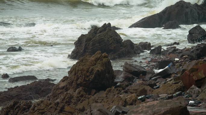 浪潮潮汐大海海洋波浪浪花泡沫