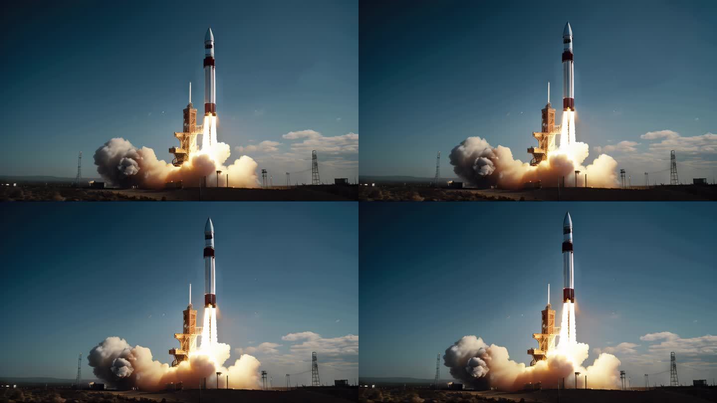 火箭发射升空大国重器航天航空探索宇宙动画