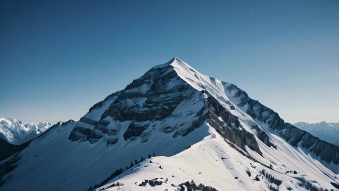 震撼雪山高山雪山之巅动画