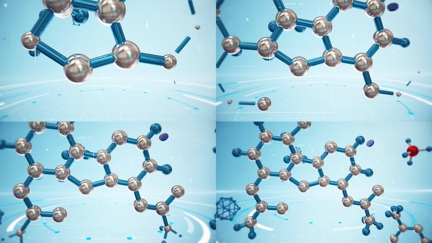 分子蓝色科技生物医药背景