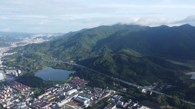 广东东莞：航拍银瓶山森林公园清溪景区