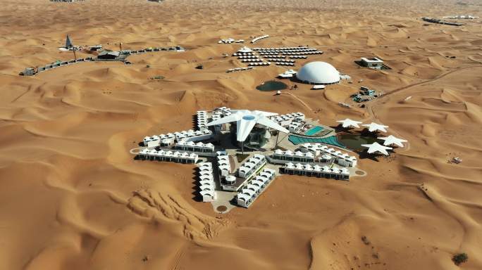 宁夏火星基地航拍沙漠中卫航拍沙漠航拍
