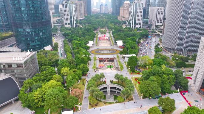 广州花城广场天环广场航拍珠江新城城市地标