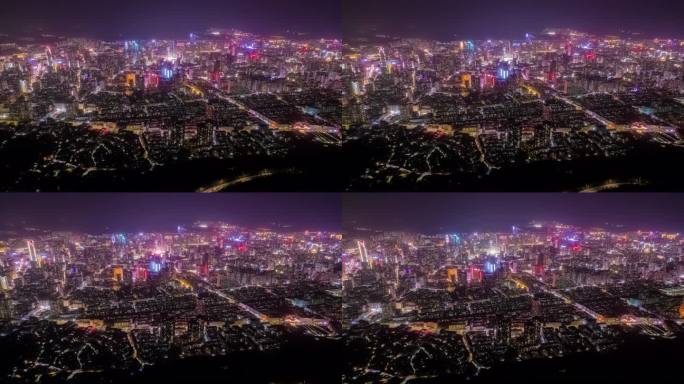 8K兰州城关区城市夜景天际线航拍延时