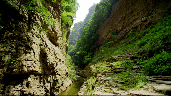 析城山水流小溪山景山间旅游