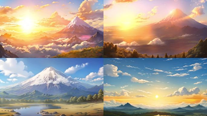 梦幻山水天空：宫崎骏卡通风格下的奇幻世界