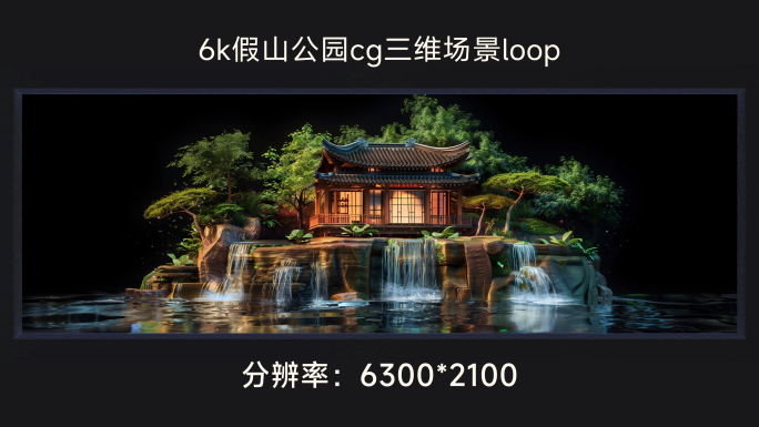 6k假山公园cg三维场景loop