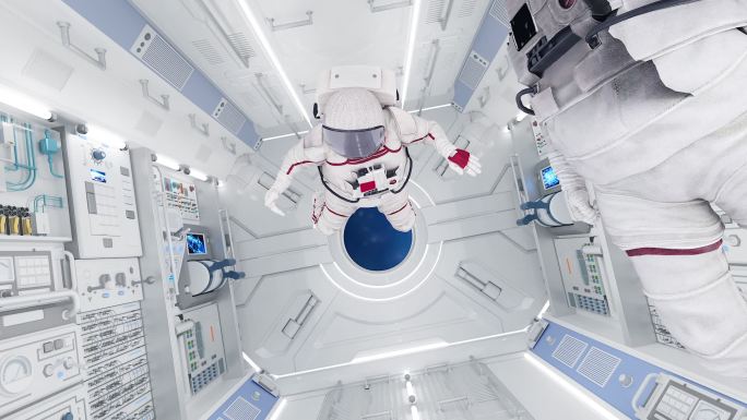 宇航员行走空间站太空行走太空舱地球