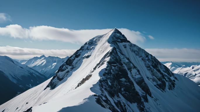 震撼雪山高山雪山之巅动画