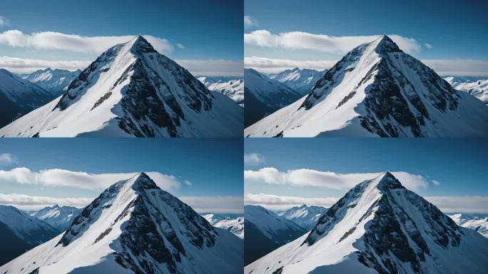 震撼雪山高山雪山之巅动画