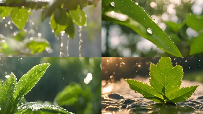 水滴 落叶 大自然 植物