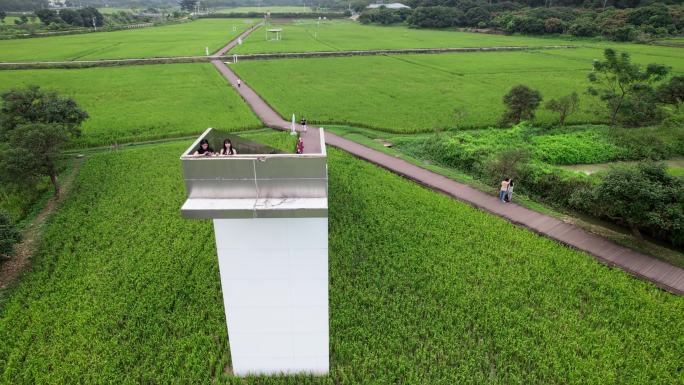 广州市从化风云岭森林公园艾米稻香小镇航拍