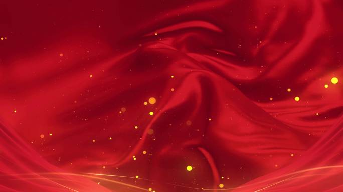 【8k】红色背景 红绸 国庆 粒子