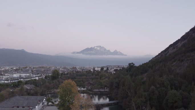 玉龙雪山日出log素材