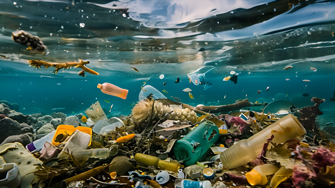 塑料瓶海洋垃圾污染