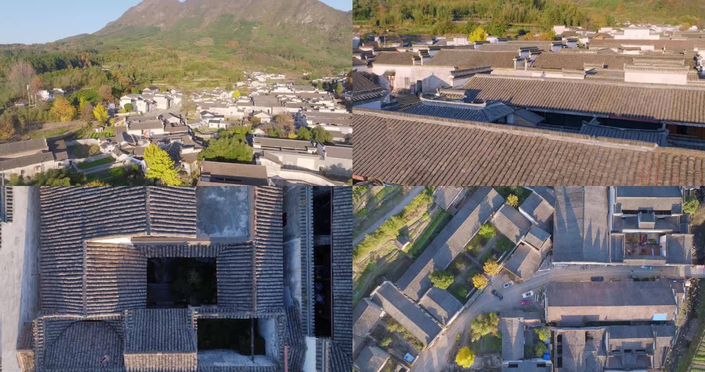 4k-皖南徽派建筑中国古镇风景乡村山区