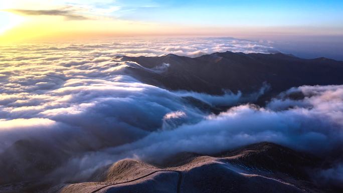 宁夏南华山傍晚云海延时