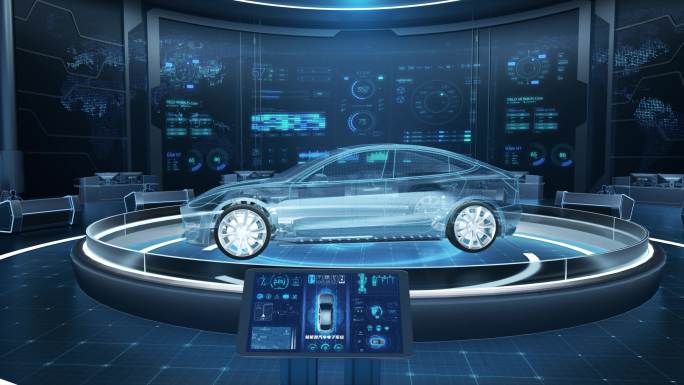 HUD新能源汽车电子研发生产智能科技展示