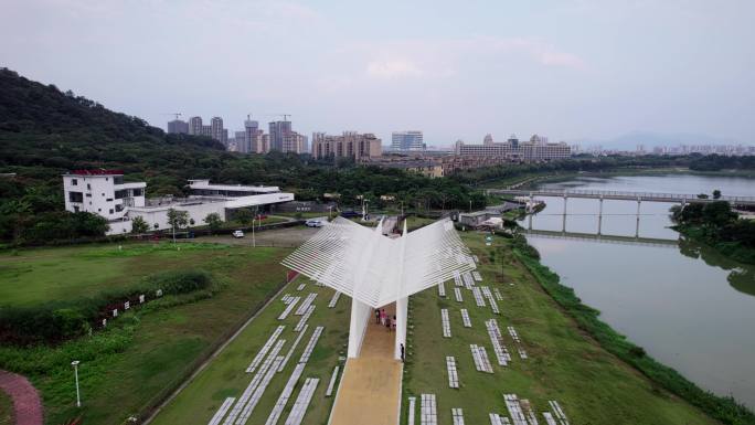 广州市从化风云岭森林公园艾米稻香小镇航拍