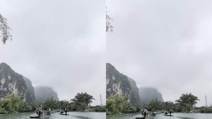 桂林山水旅游风光漂流