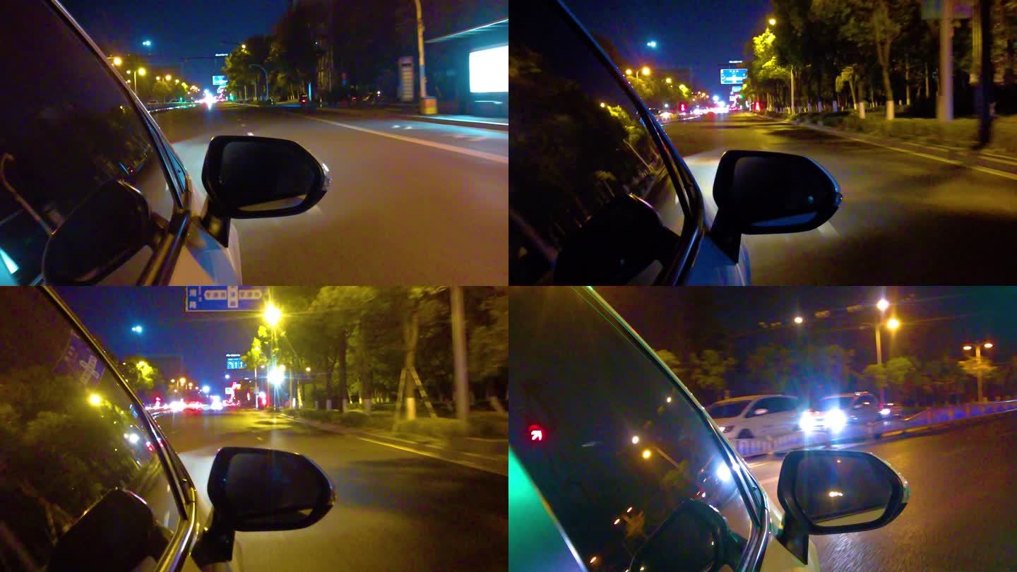 城市夜晚汽车在马路行驶夜景视频素材490